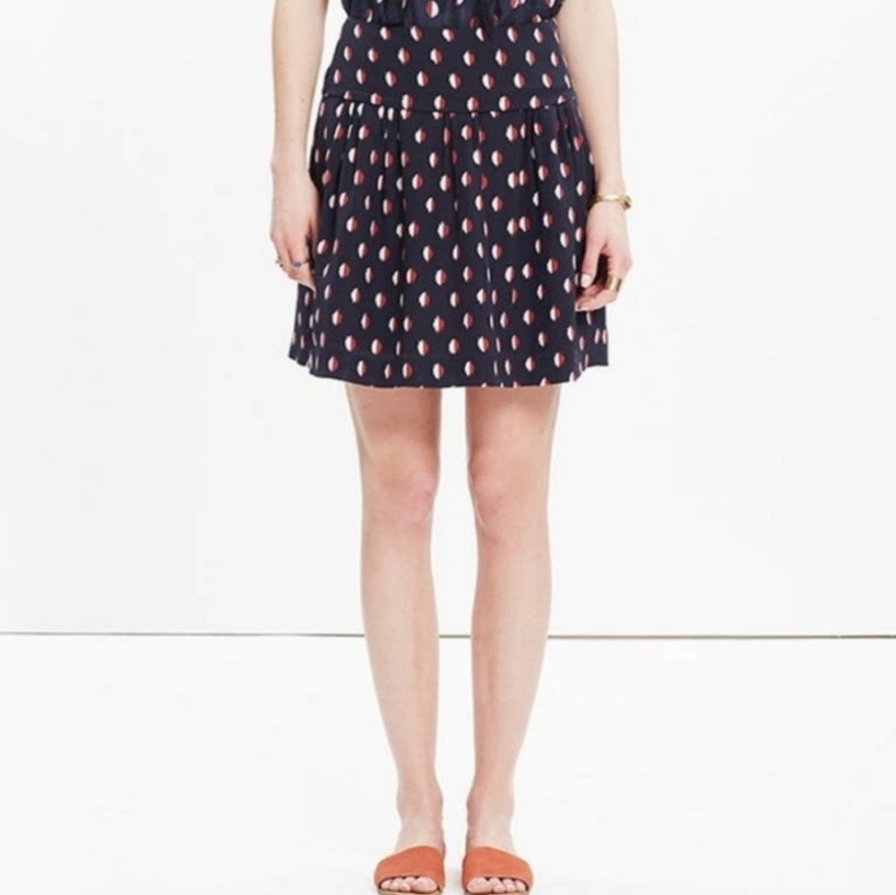 Madewell Silk Skyline Inka Dot Skirt